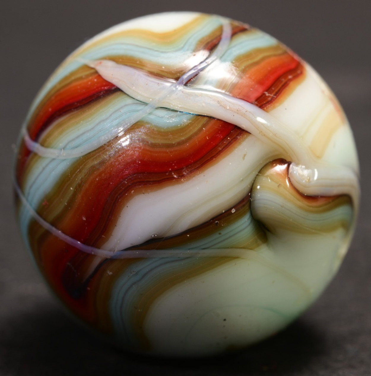 W.V. Mystery Run Swirl Marble "Woody Drizzle" Sammy's, Jabo, or D.A.S. 23/32''