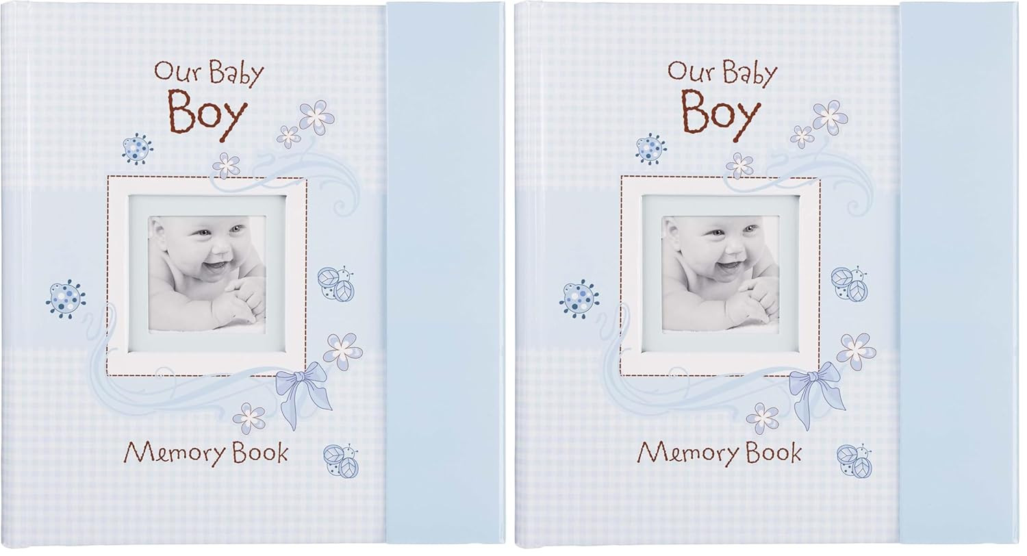 Boy Baby Book of Memories Blue Keepsake Photo Album | Our Baby Boy Memory Book B