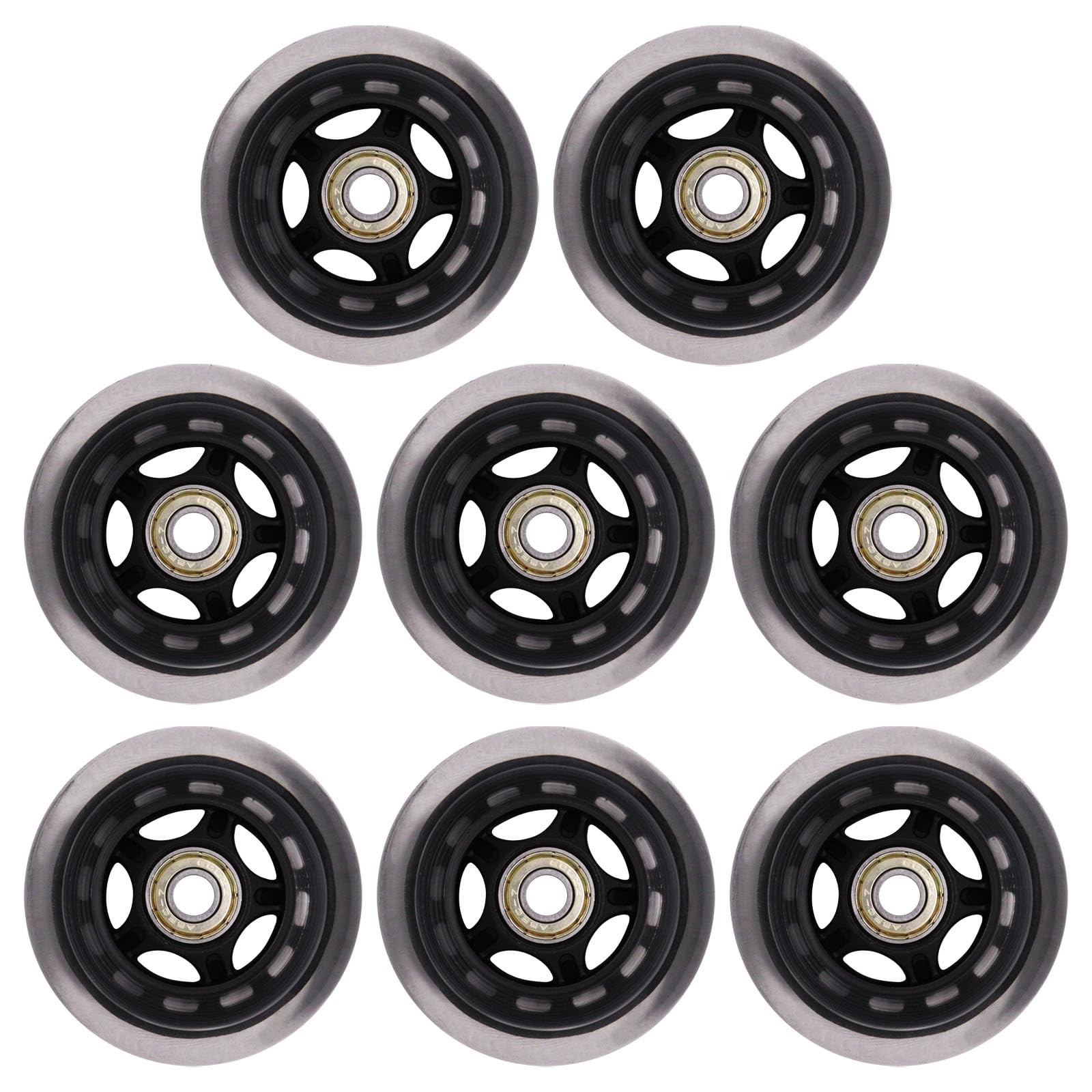 BENLIUDH Inline Skate Wheels with Bearings, 3 Inch Roller 3inch-8pcs, Black 