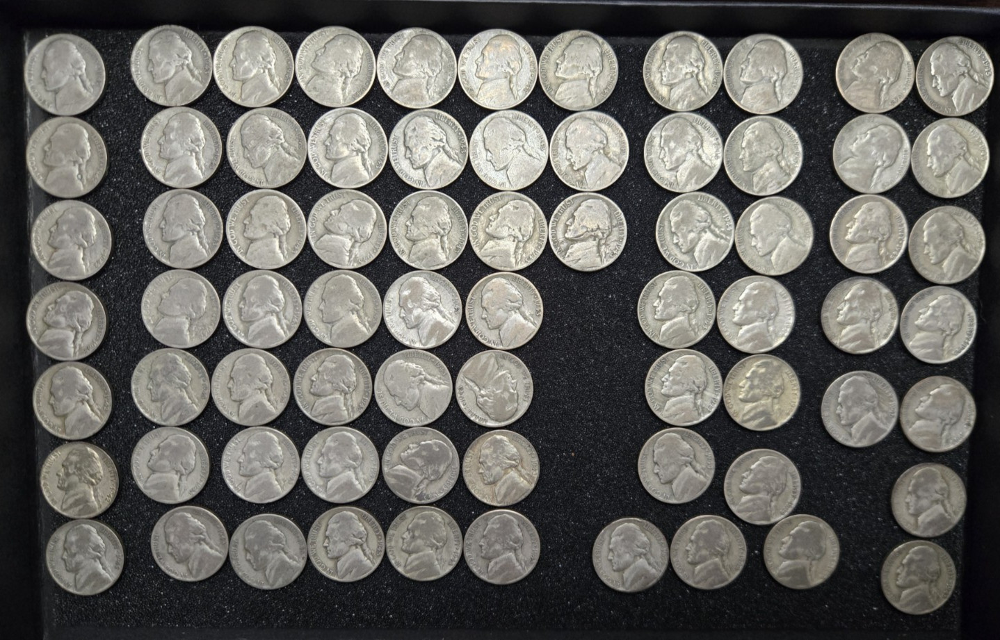 Lot of 72 Coins Silver War Nickels WWII 35% Silver - Well Below Melt Value