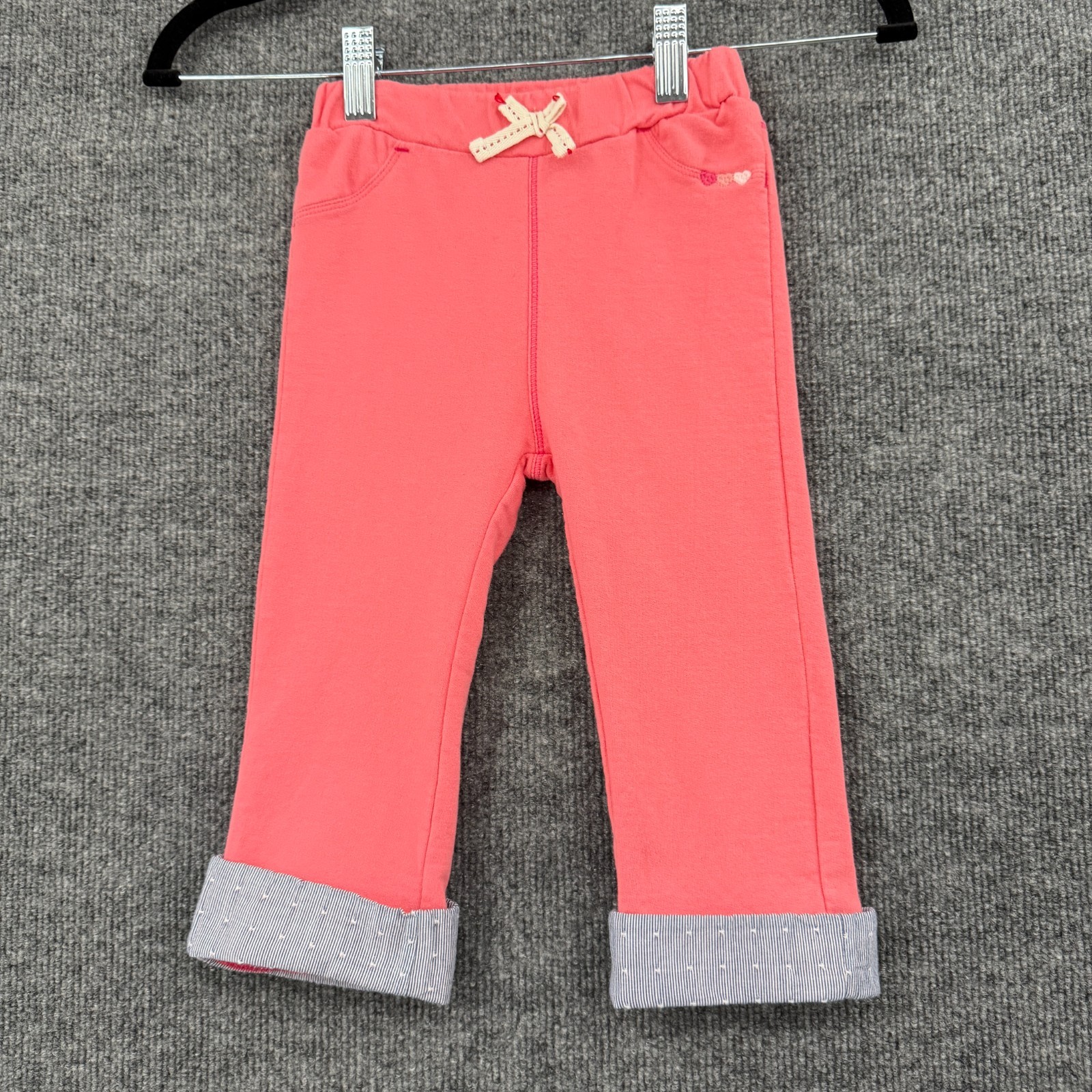 Levis Baby Girls Pull On Pants Size 24 Months Coral Pink Cuffedn French Terry
