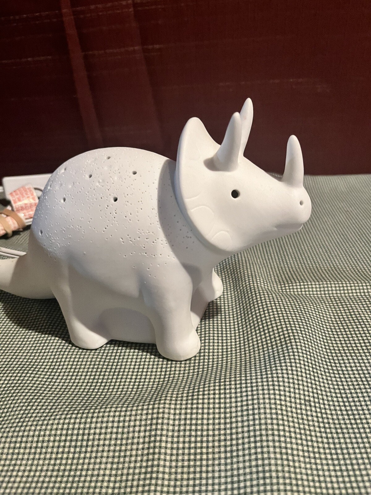 Tiny Dreamers White Ceramic Dinosaur Night Light, 10"