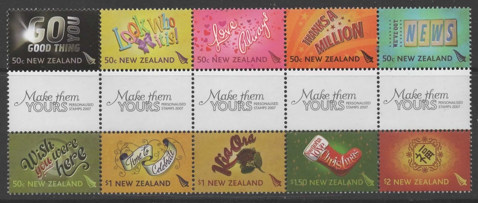 NEW ZEALAND SG3003a 2007 PERSONALISED STAMPS  MNH