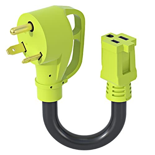 30 Amp to 15 Amp RV Adapter,30 Amp to 110 Volt 30A Male/15A Female - 12 inch