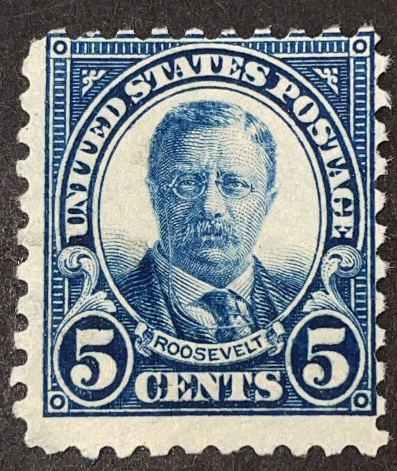 US Scott # 586 Mint; NH; NG; 1924; 5c; Roosevelt; Intense Color