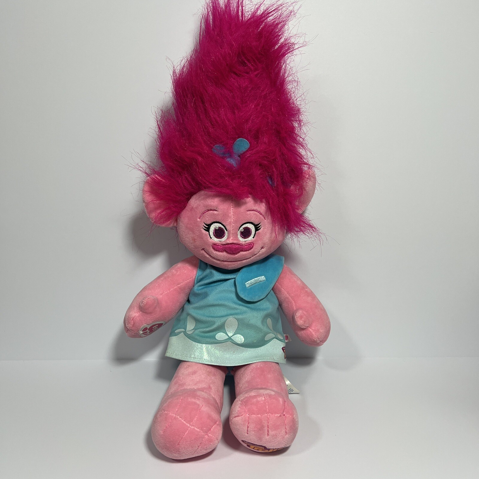 Build a Bear Dreamworks Trolls Princess Poppy 23” Pink Plush Doll with Dress BAB