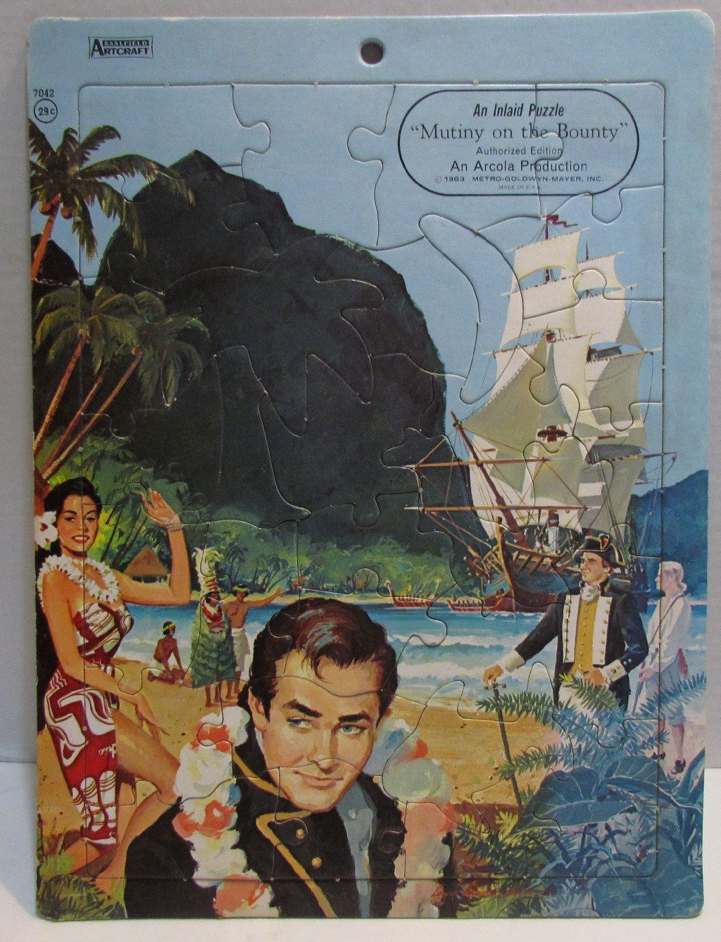 1963 Salfield Artcraft Mutiny on the Bounty Frame Tray Puzzle, Marlon Brando