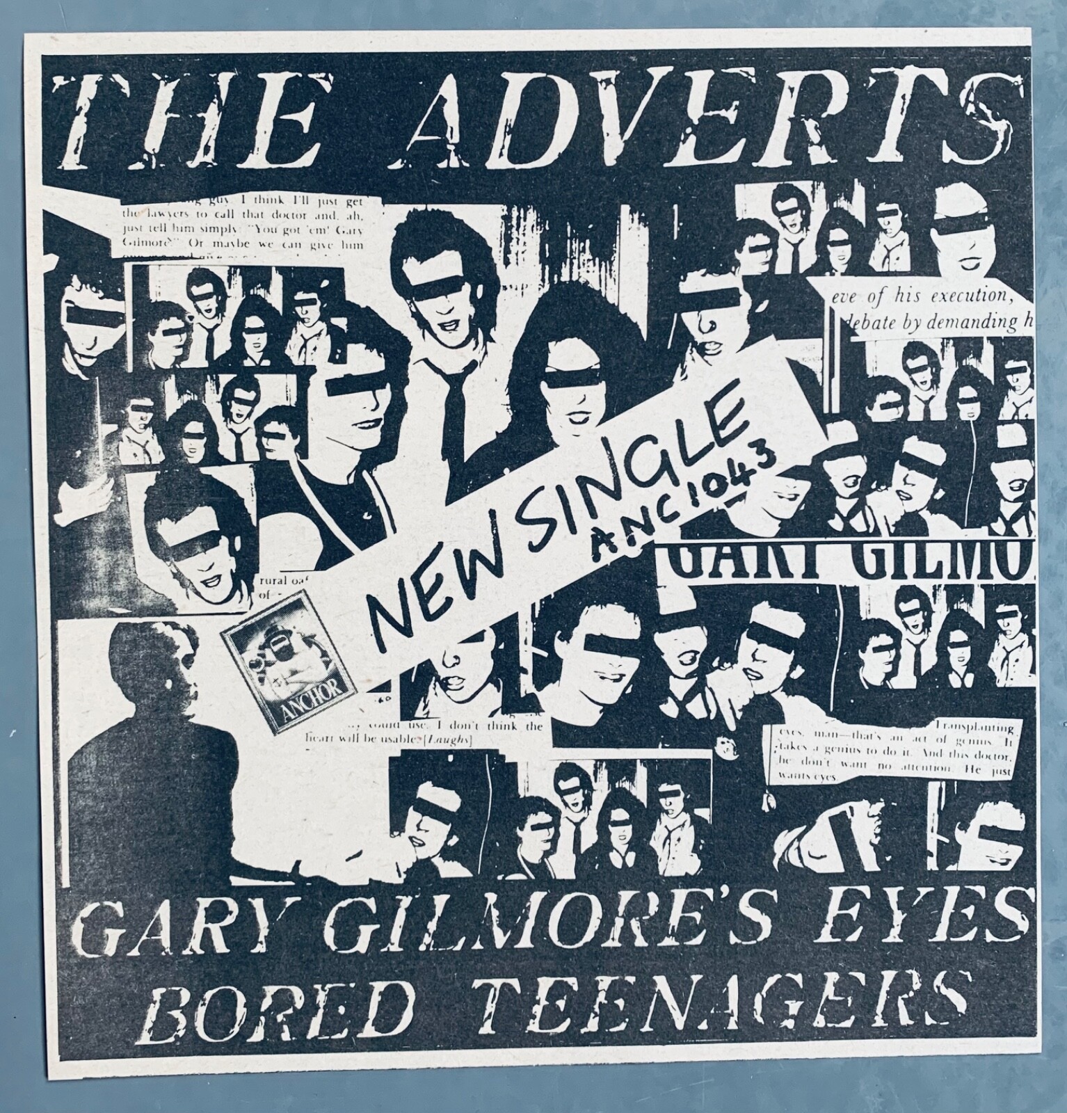THE ADVERTS 1977 vintage ADVERT GARY GILMORE'S EYES Punk