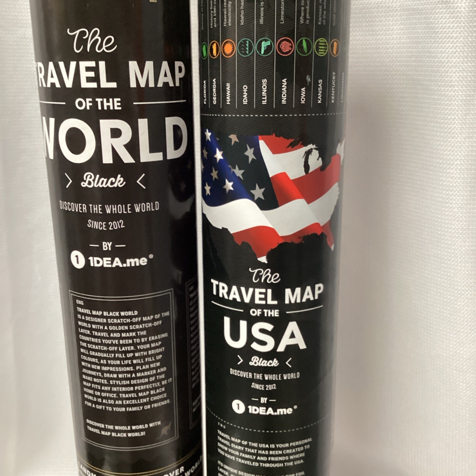 Interactive Educational Scratch Off World Map & USA Map Flags Capitols Stickers