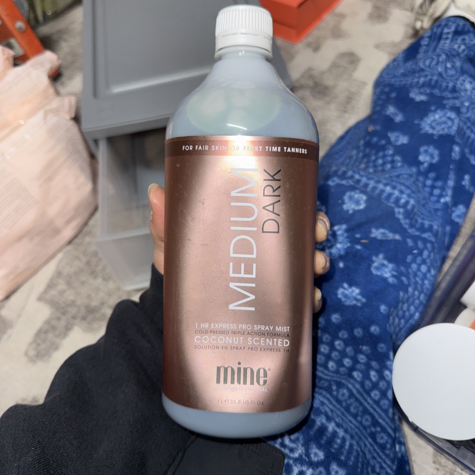 MineTan Spray Tan Solution | Medium Dark Sunless Tanning Solution for Subtle Bro