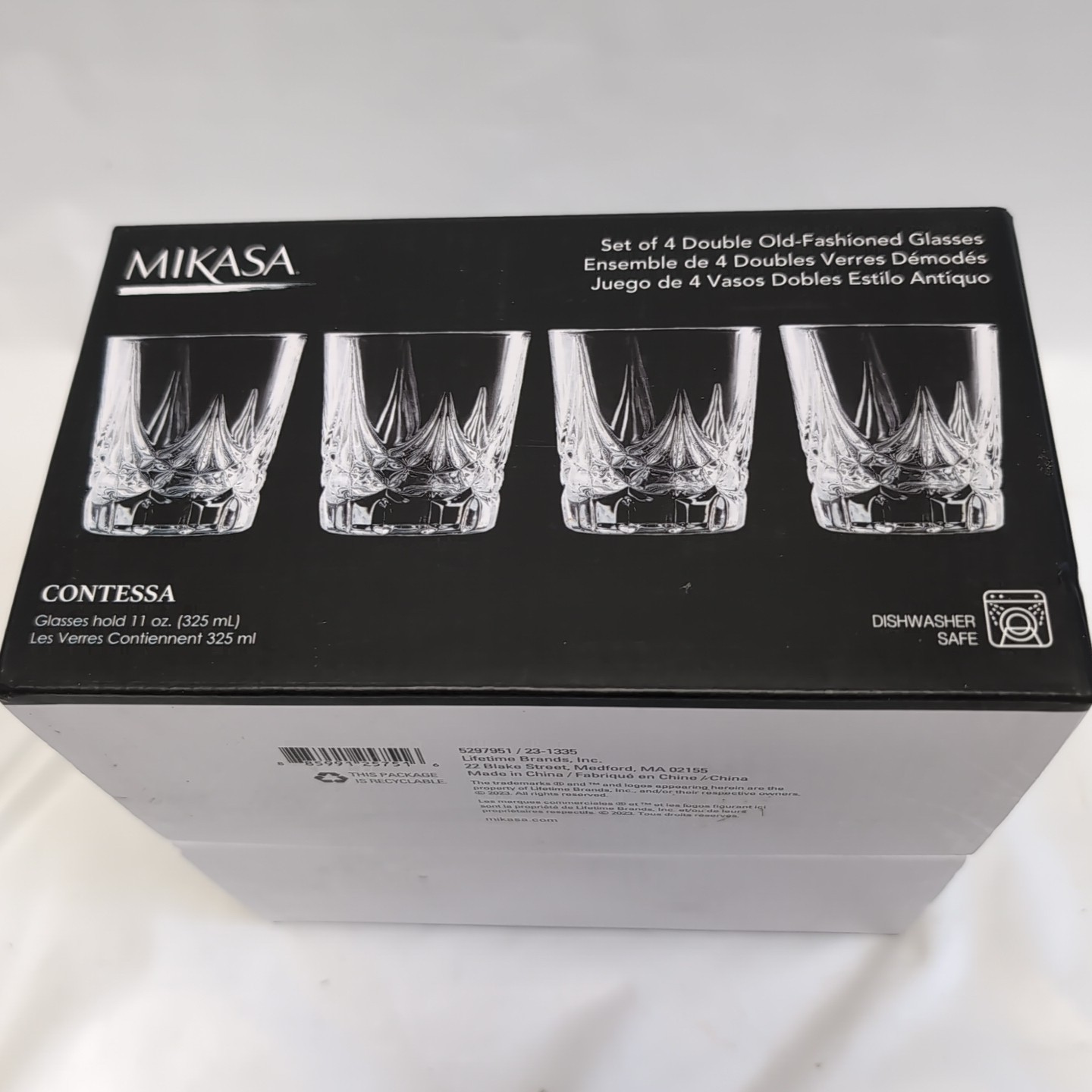 Mikasa Set Of 4 Double Old-fashioned Glasses Contessa 11oz