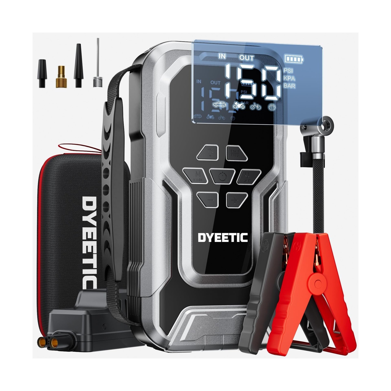 7000A Car Jump Starter with Air Compressor,150PSI Car Battery Jump Starter wi...