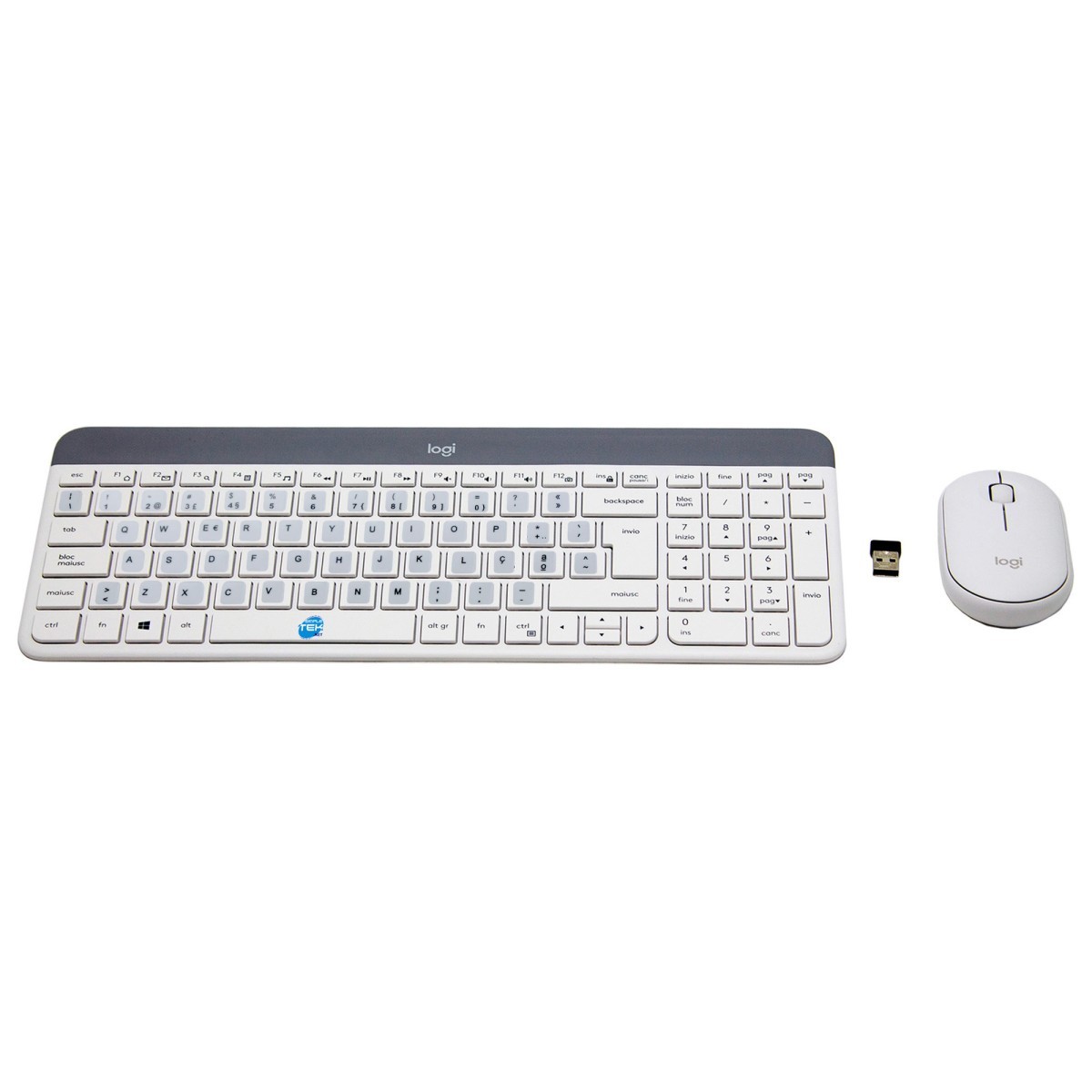 LOGITECH MK470 WIRELESS MOUSE AND KEYBOARD KIT + WHITE PORTUGUESE LAYOUT STICKERS