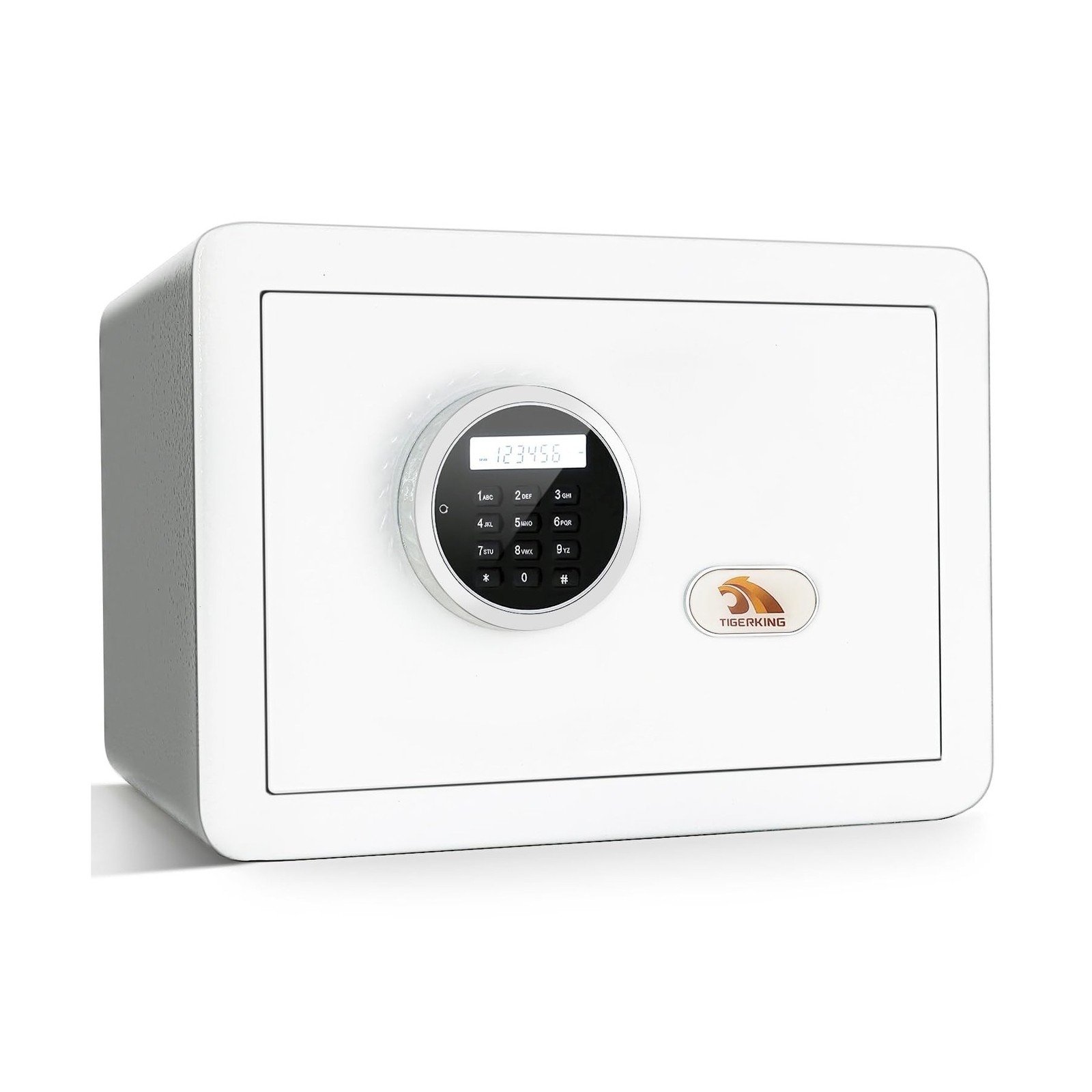 TIGERKING 1.2 Cu Ft Small Safe Box, White Security Safe with Digital Keypad, ...