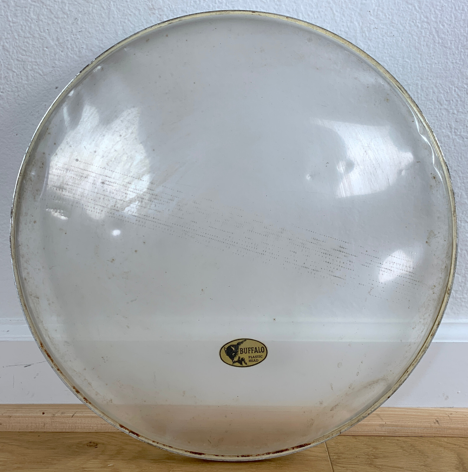 BUFFALO 14" Snare Tom Drum Head Hazy Bottom Italy Europe 60s 70s Vtg Resonant