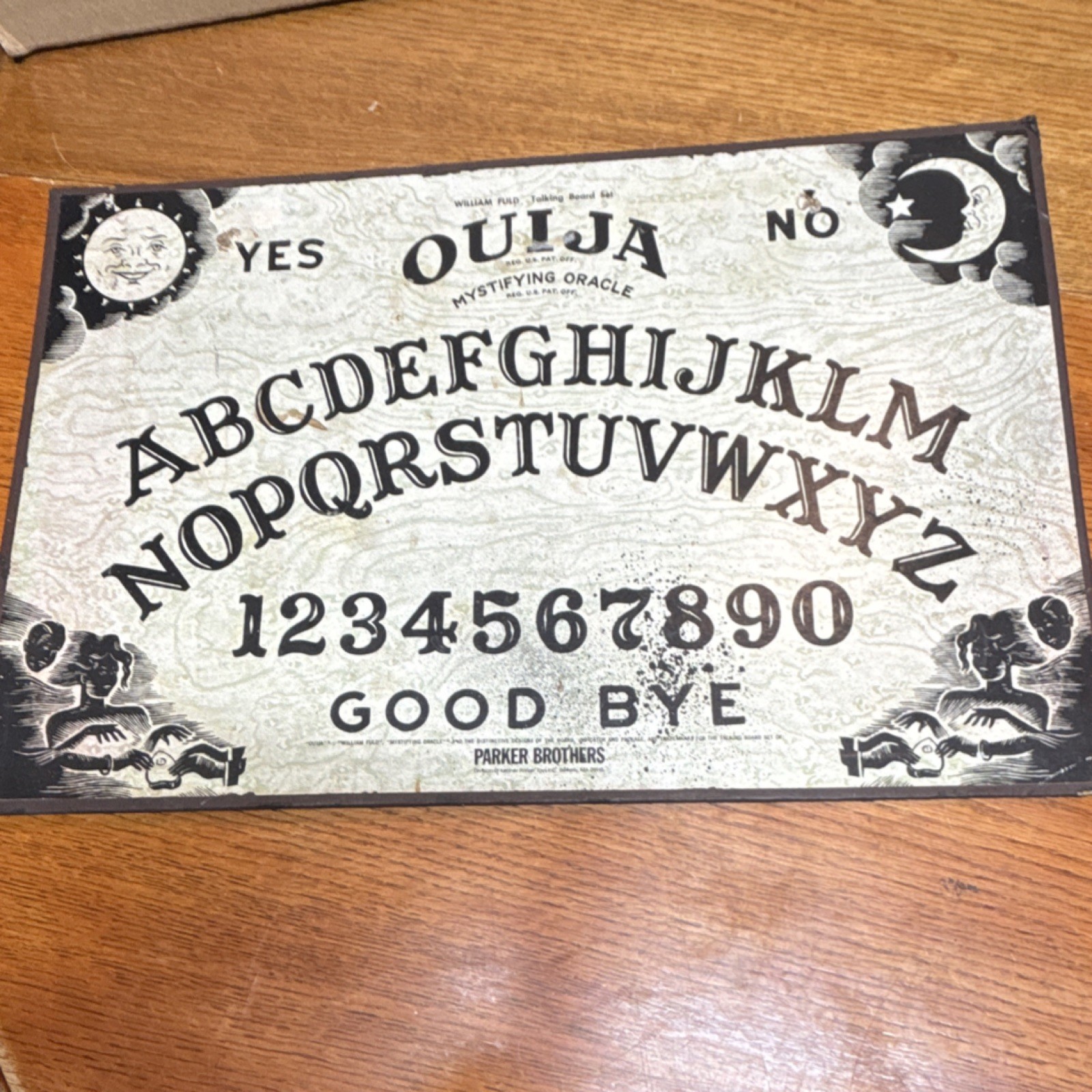 Parker Brothers Ouija Board  Mystifying Oracle ( just  board ) not made of wood 