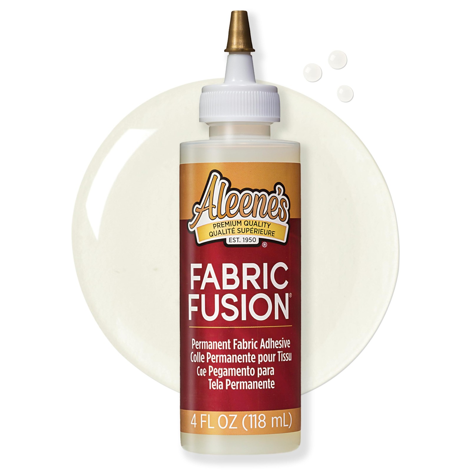 Aleene's Fabric Fusion Glue 4 oz, Permanent and 4 oz (Pack of 1), Clear 