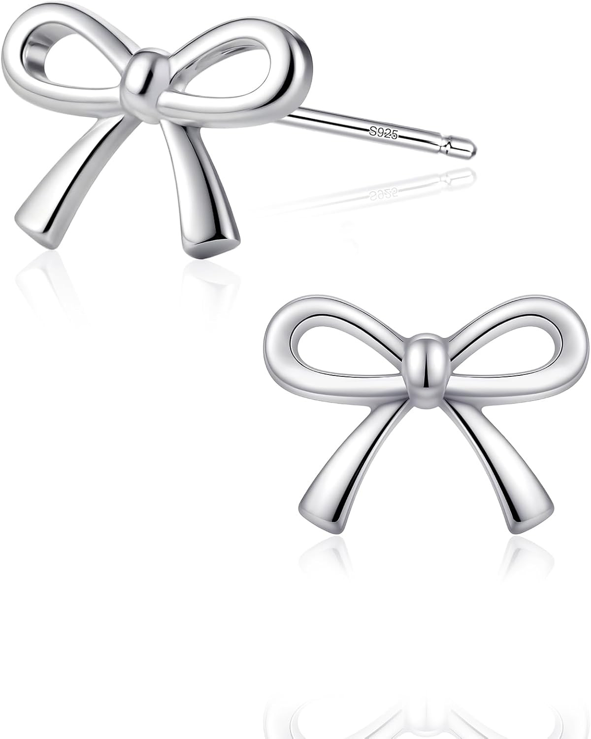 Sterling Silver Stud Earring for Men 6Mm, Silver Bow Stud Earring 8Mm Halo Stud