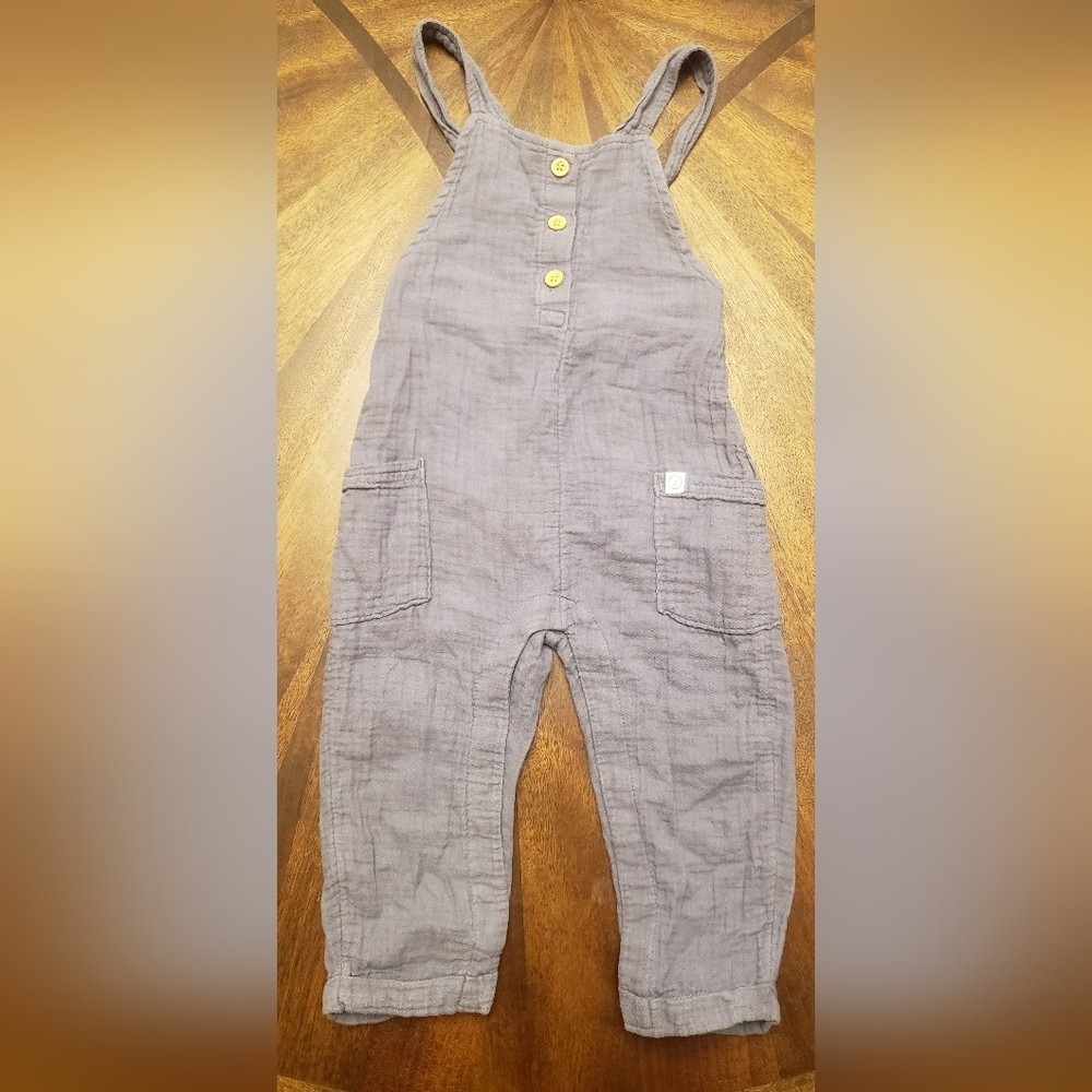 Organic Little Planet By Carters Kids Bluish/Gray Overalls Size 18 Months