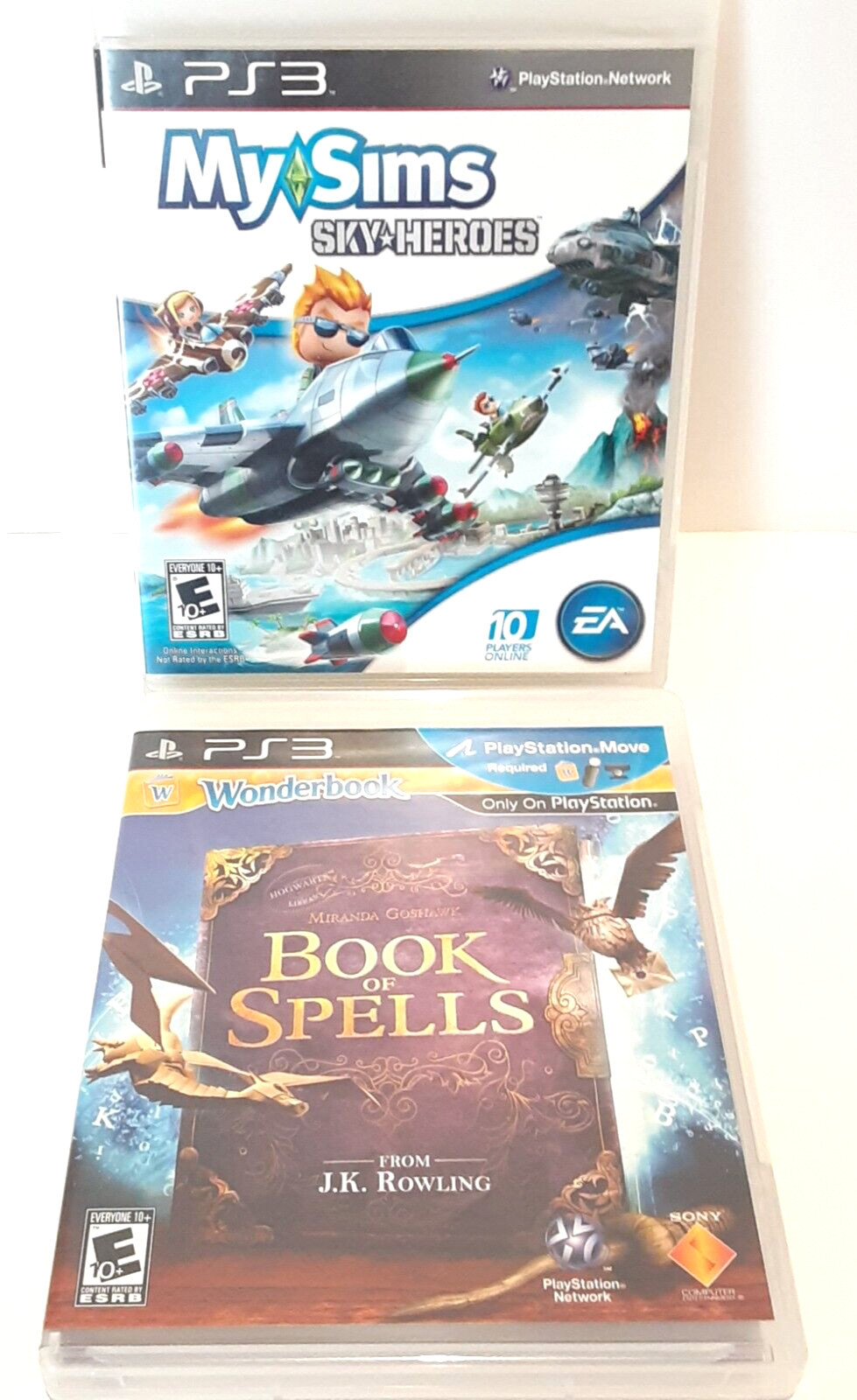 Lot of 2 PS3 Games MY SIMS Sky Heroes / Book of Spells PlayStation 3 KIDS