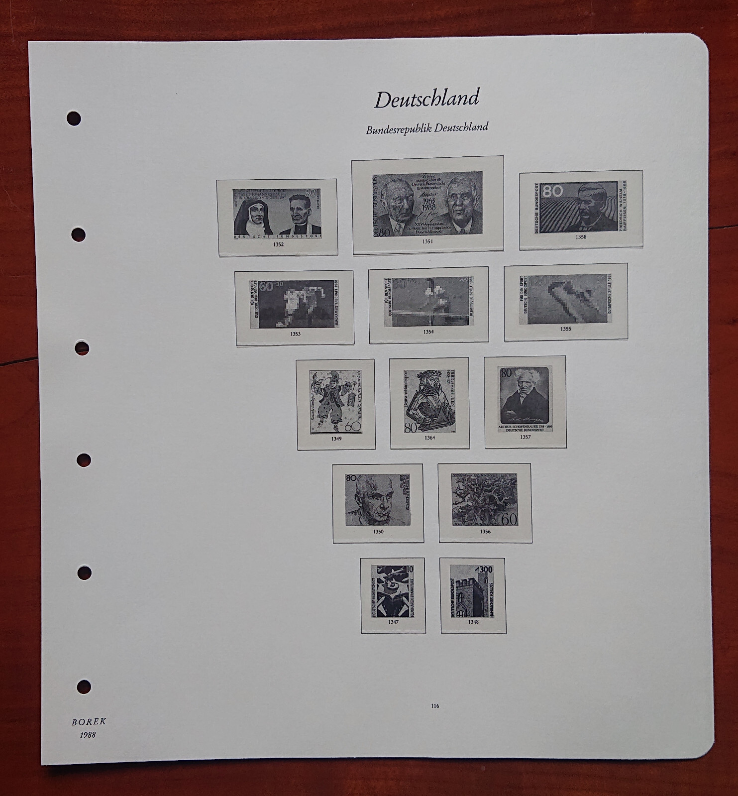 Vordruckblatt Federal Republic Germany Borek 1988 S.S.116 Olympic Games