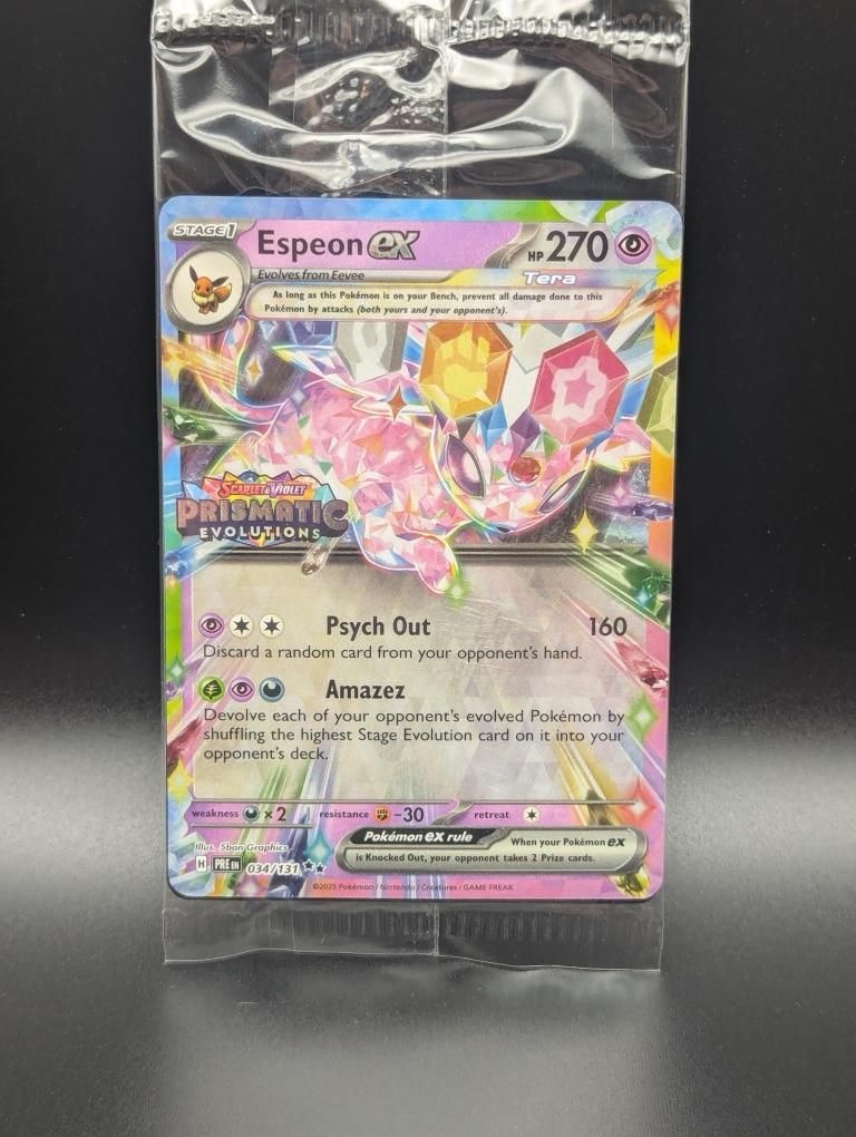 2025 Pokémon ESPEON EX Prismatic Evolution STAMPED PROMO SEALED Surprise Box