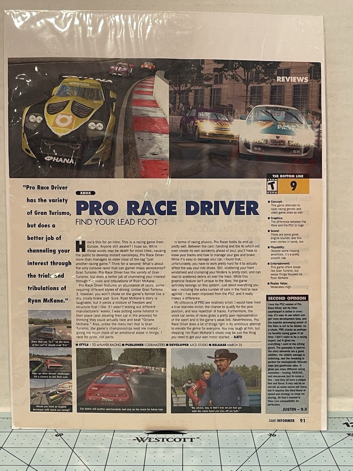 Pro Race Driver Xbox Game Informer Magazine Review Print Ad Codemasters