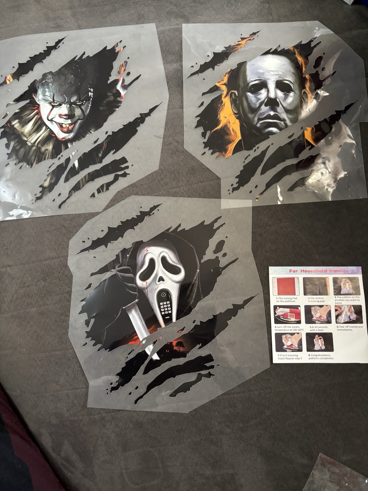 Pack Horror Movie Characters Iron On Transfer For T-shirts And