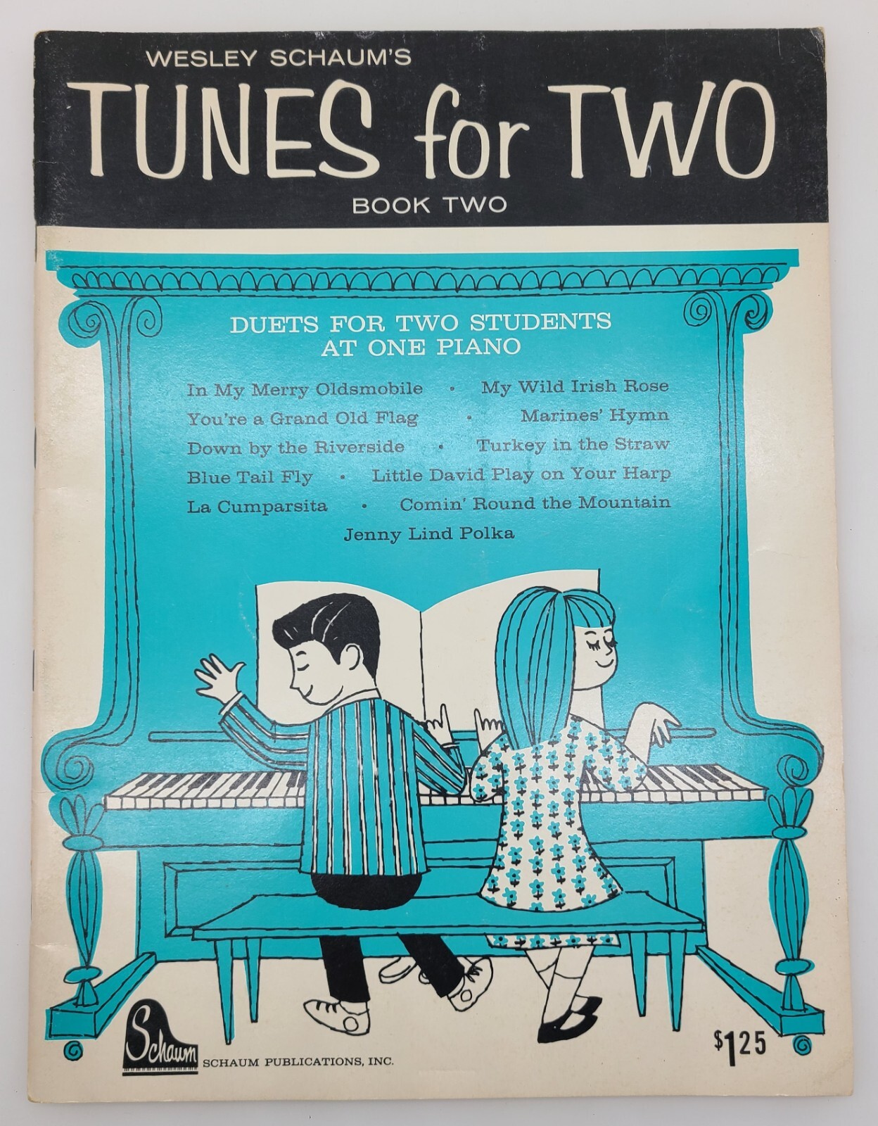 Vintage 1964 Sheet Music Tunes For Two students At One Piano Book Two