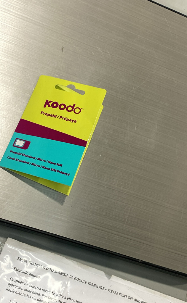 Koodo Mobile SIM Card Prepaid in Multi Size Standard, Micro Nano 3G 4G