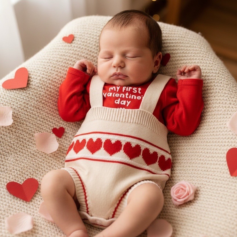 Cat & Jack Carter's Newborn 2pc Valentine Outfit Set Red Unisex NB/0m