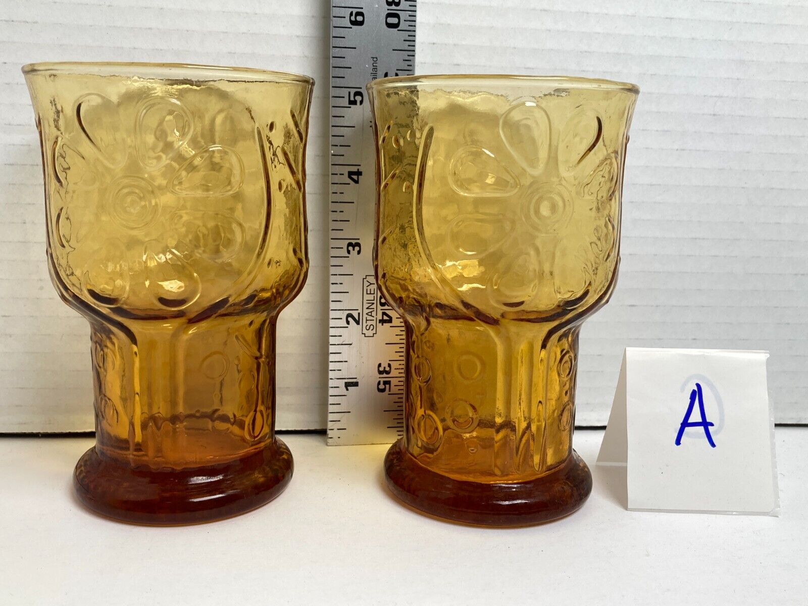 2 Libbey Country Garden Amber 5" Water Goblets Glasses Your Choice of  2 Sets