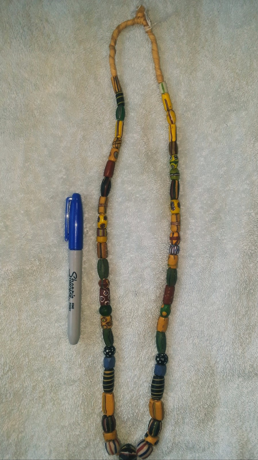 vintage african trade bead necklace
