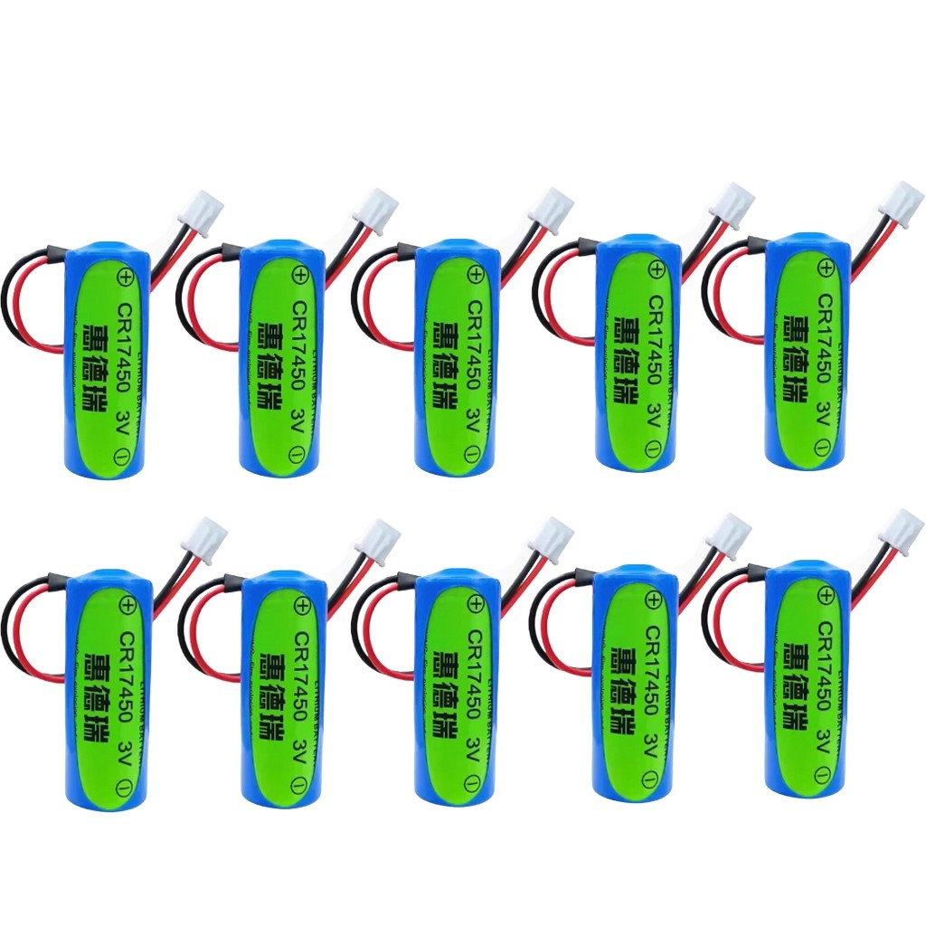10PCS CR17450 3.0V 2500mAh Non-rechargeable Li-ion Battery with 2.54 White Plug