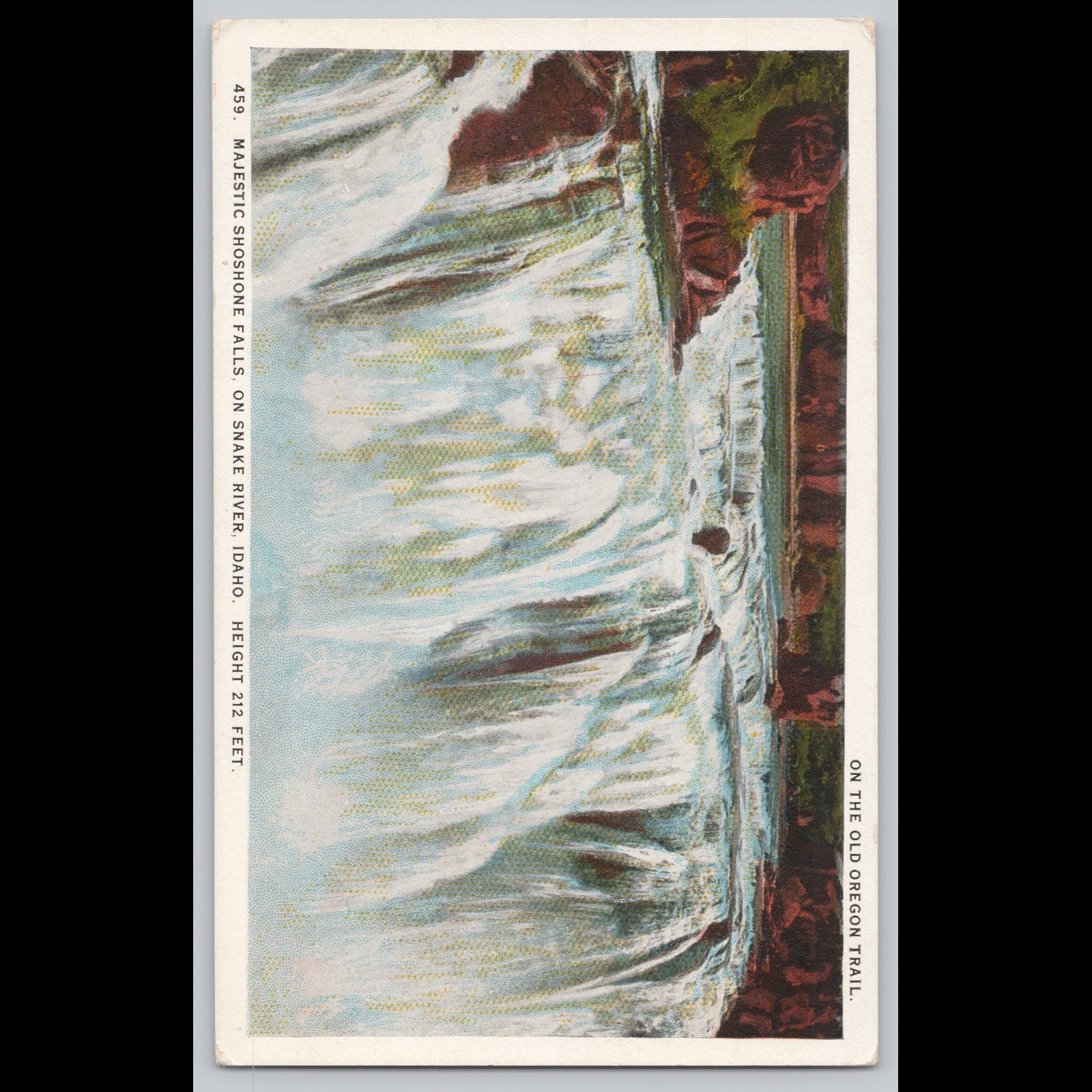 Antique Postcard Majestic Shoshone Falls on Snake River Idaho Old Oregon Trail