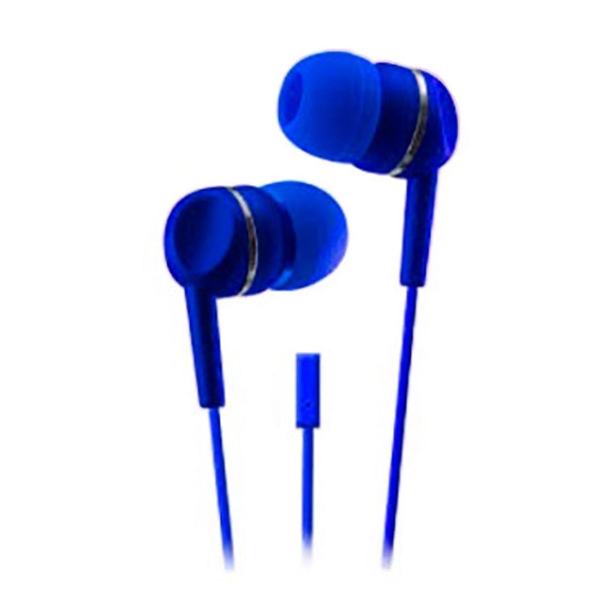 Headphones Ear Buds Earbuds Earphones Mic For Phones Tablets Kids Adults Blue