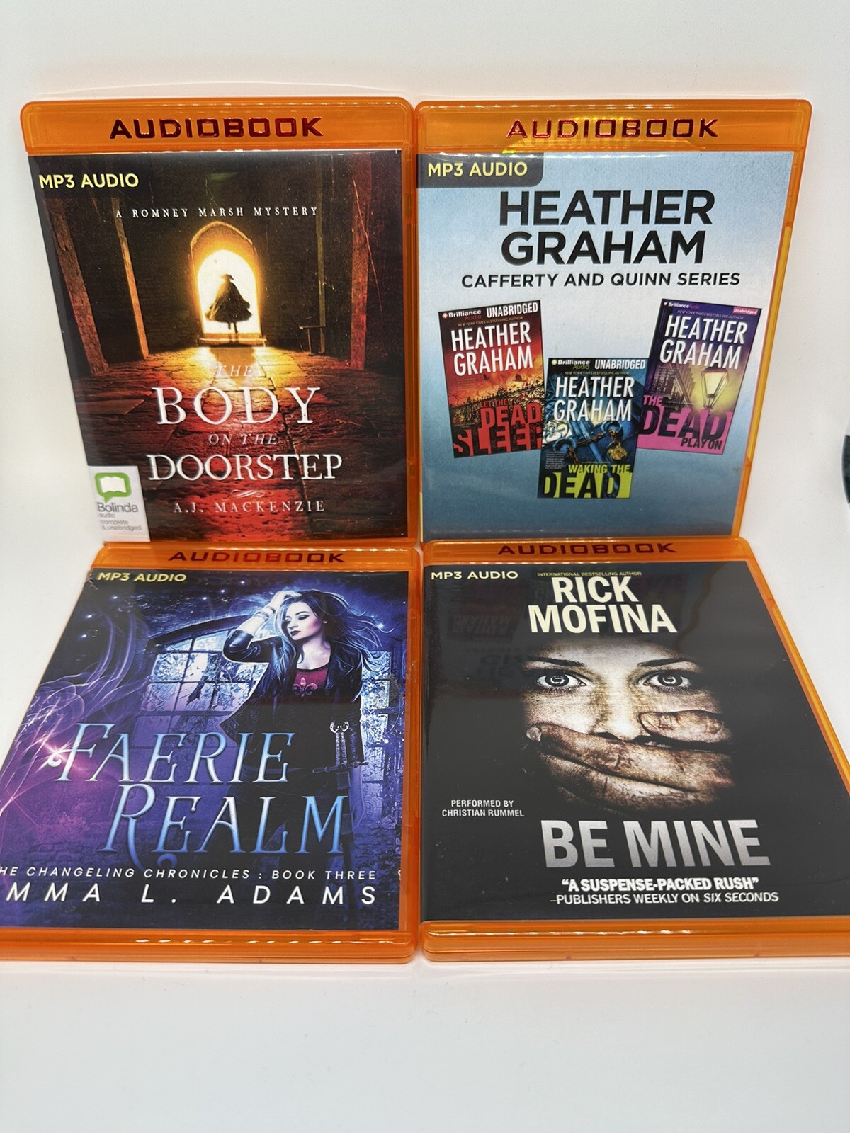 Lot Of 4 Audiobooks Heather Graham, A.J. Mackenzie, Emma Adam’s & Rick Mofina