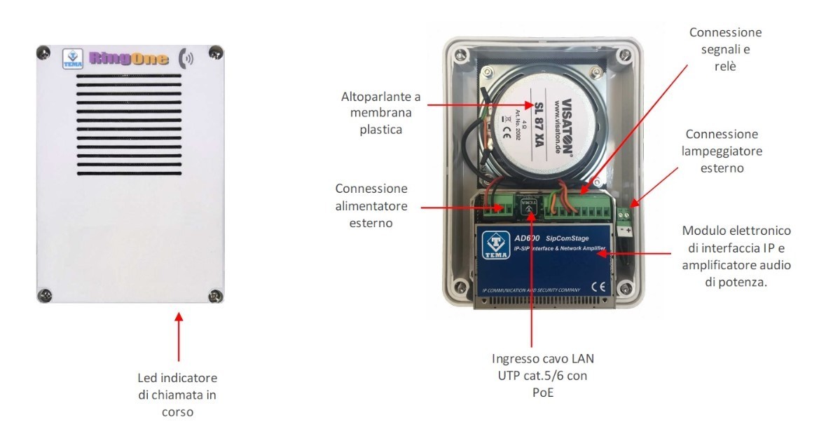 TEMA AD639SR VoIP/SIP Ringtone Wall Mount