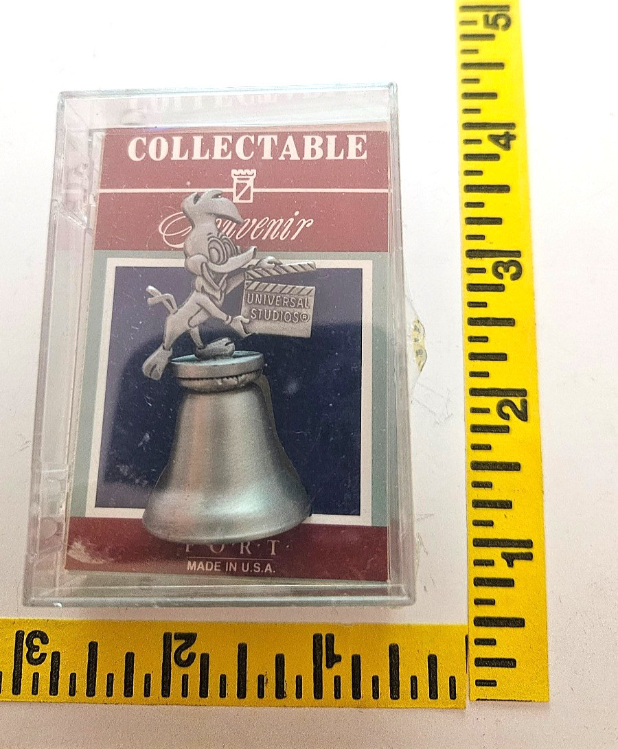 PEWTER BELL Vintage UNIVERSAL STUDIOS Woody Woodpecker 1957 Walter Lantz-RARE