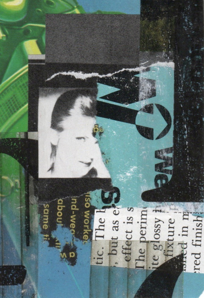 2-Sided Original ACEO Collage Art - 2.5 x 3 Playing Card, two collages in one