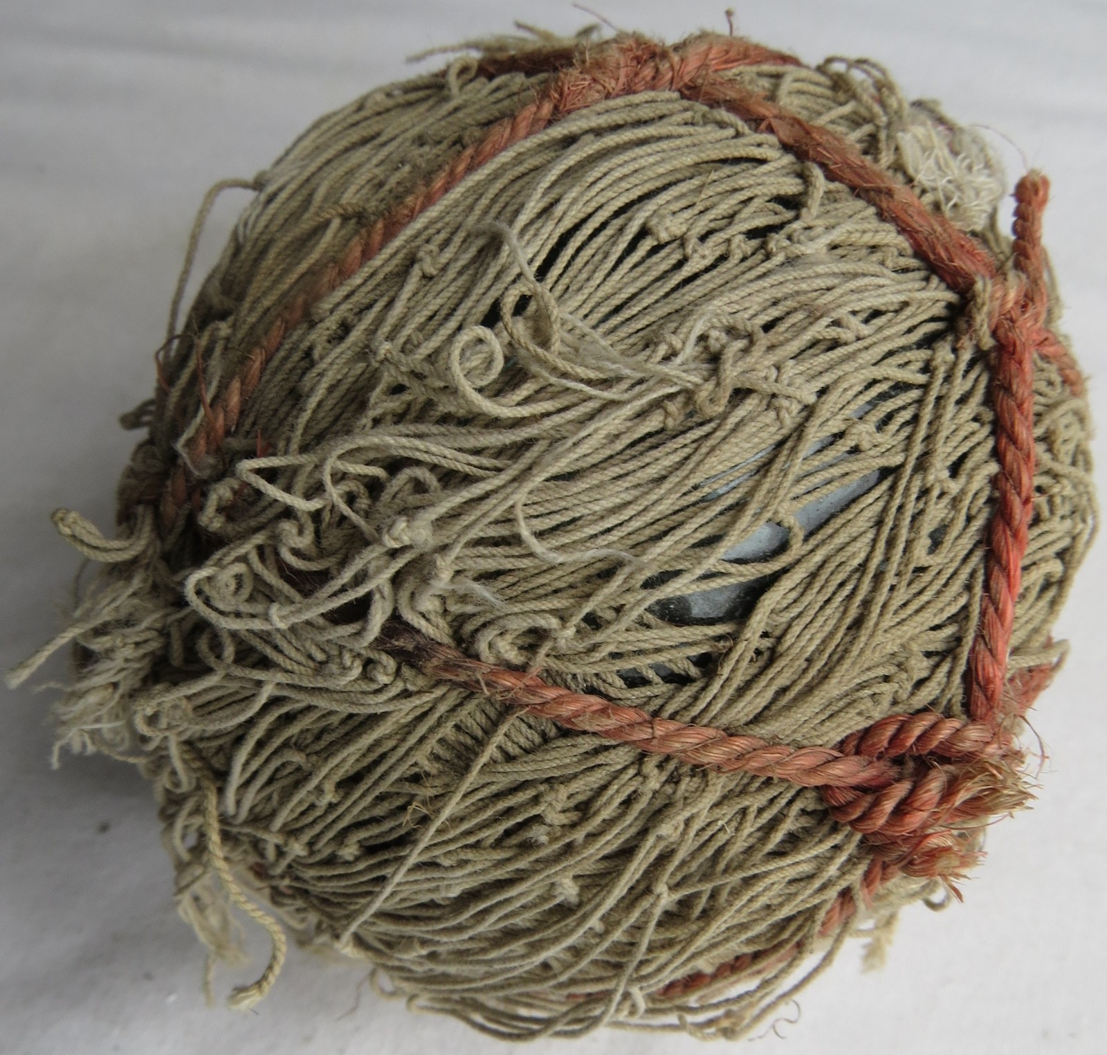 Japanese Blown Glass FLOAT 3.5" Fully Netted Mystery Unique Antique! USA BZ