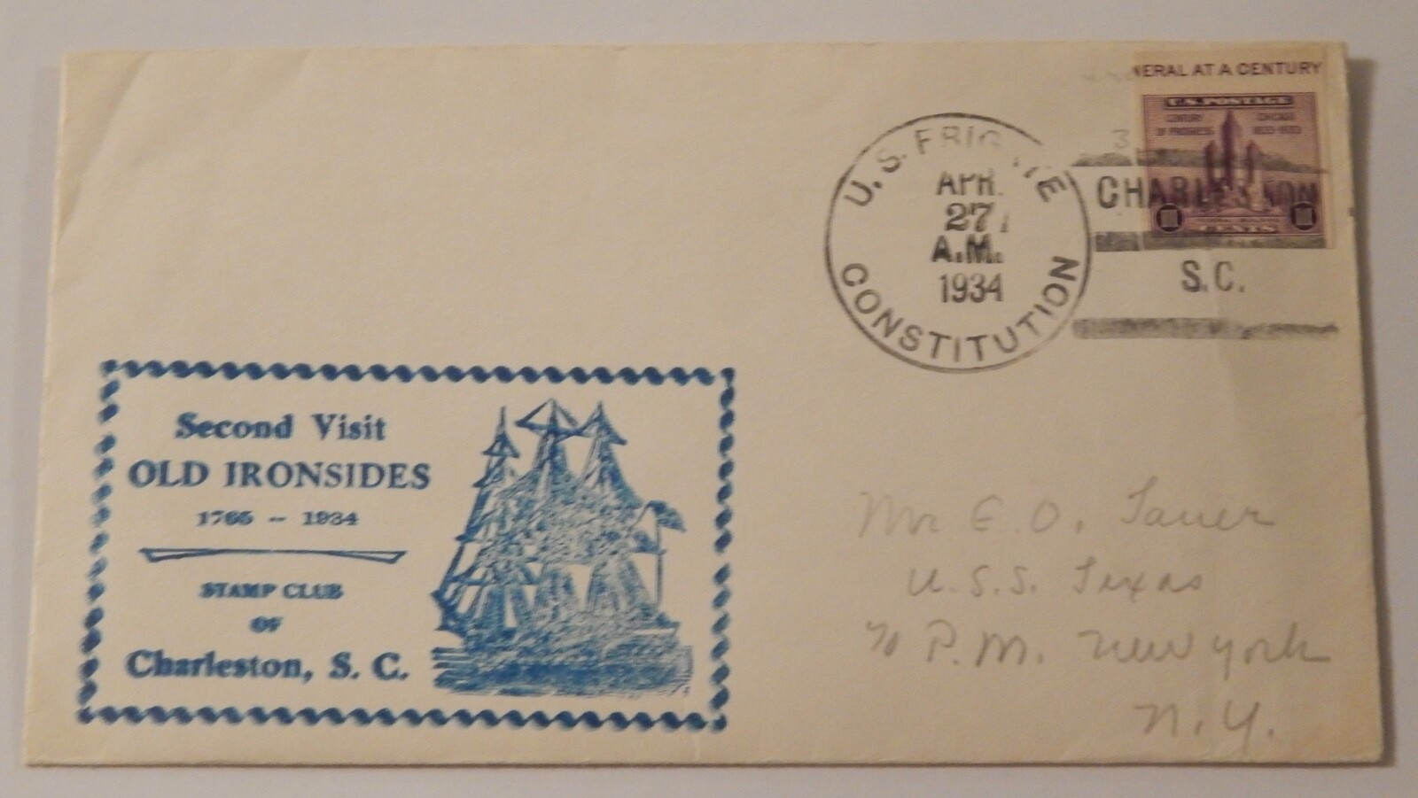 USS Constitution frigate "Old Ironsides" April 27 1934 Charleston South Carolina