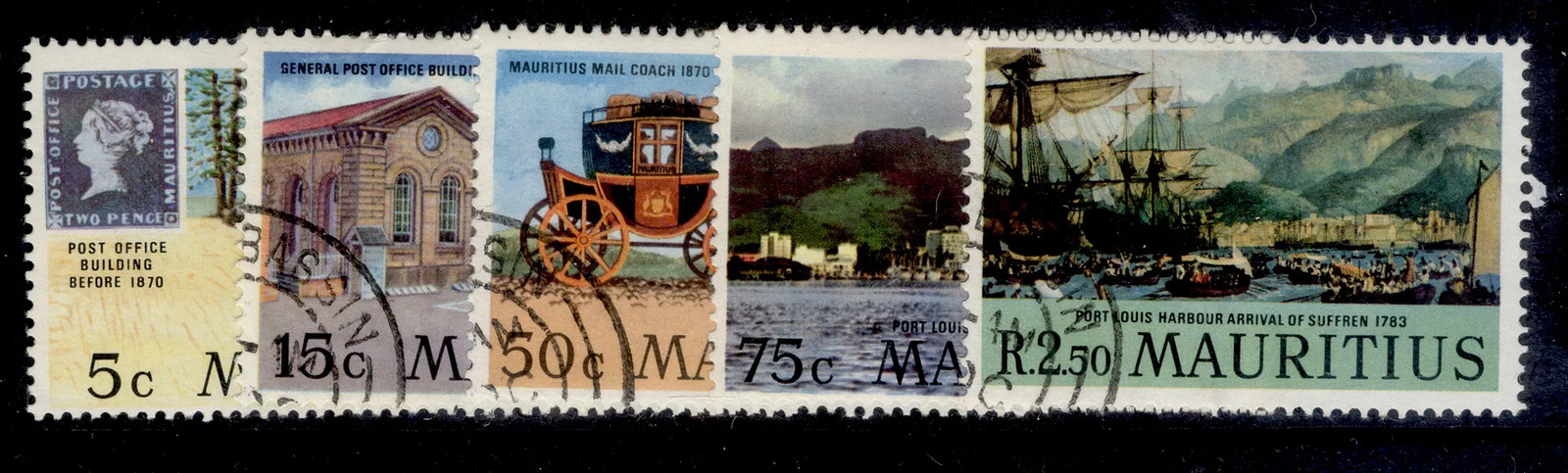 MAURITIUS QEII SG419-423, 1970 Port Louis old & new set, FINE USED.