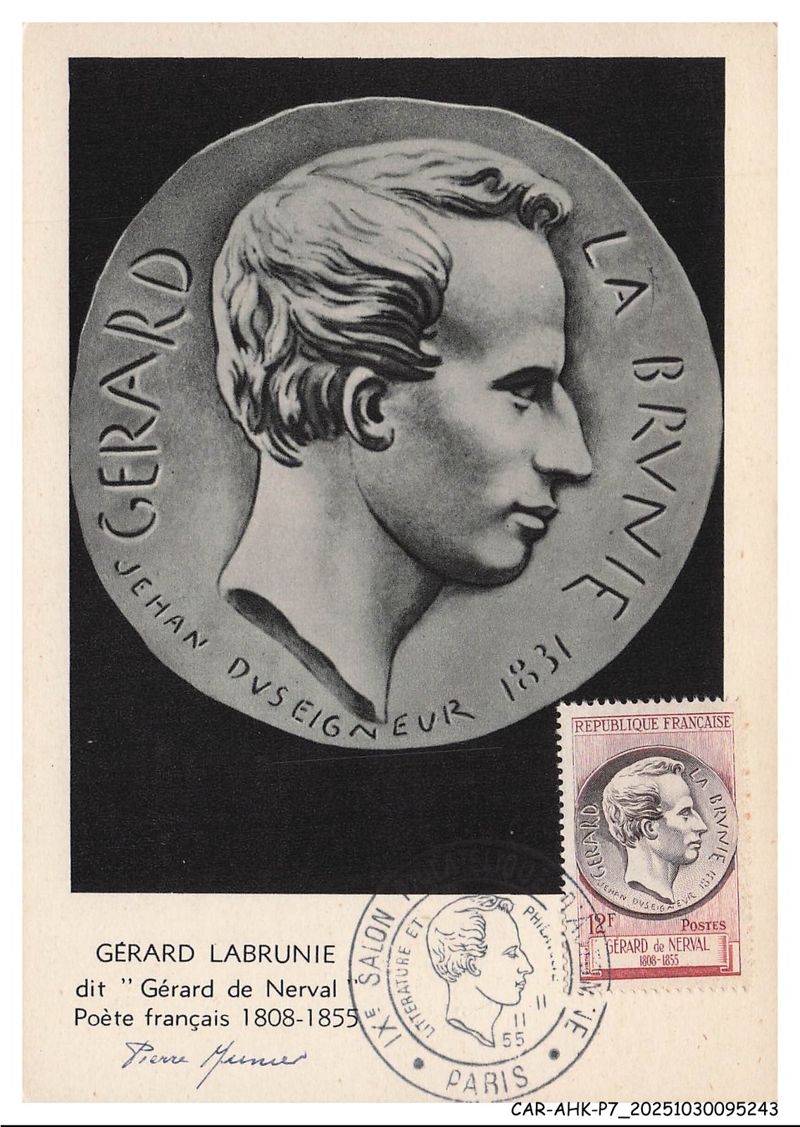 CAR-AHKP7-0377-MAXIMUM Cards - Gerard Labrune Di" Général De Nerval - Aurto