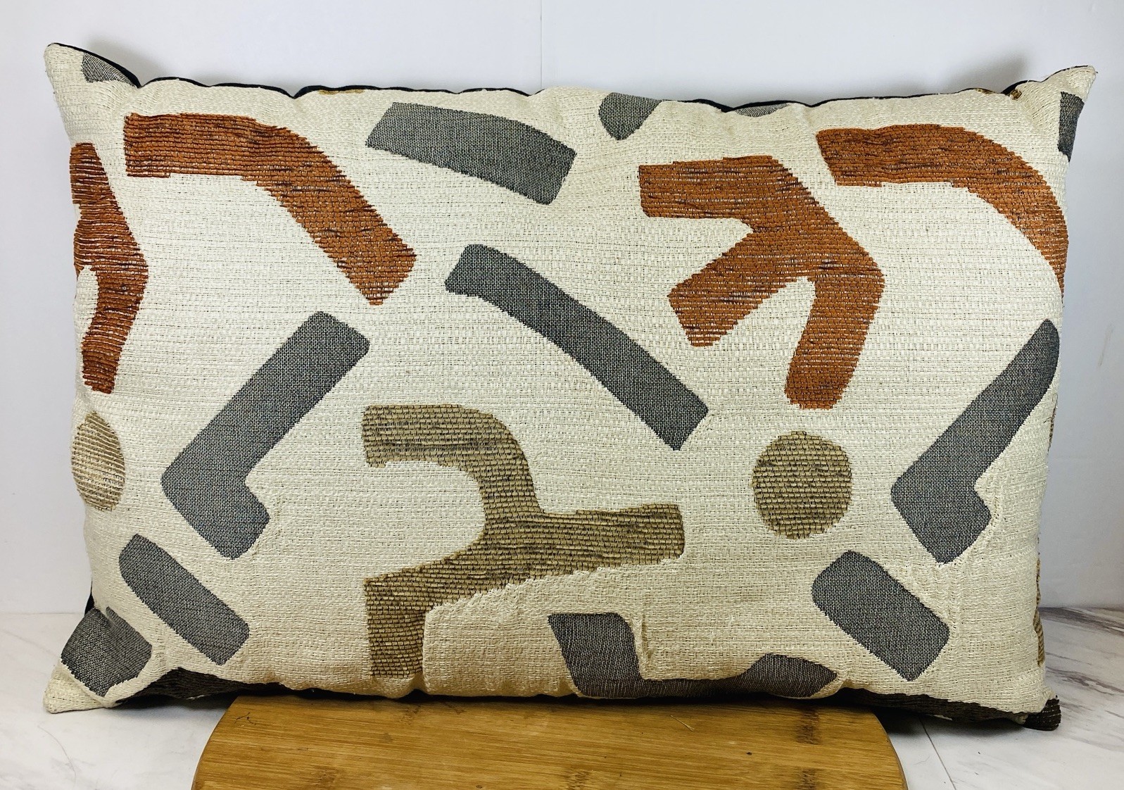 Elegant Woven Decorative Pillow 22”x15” 