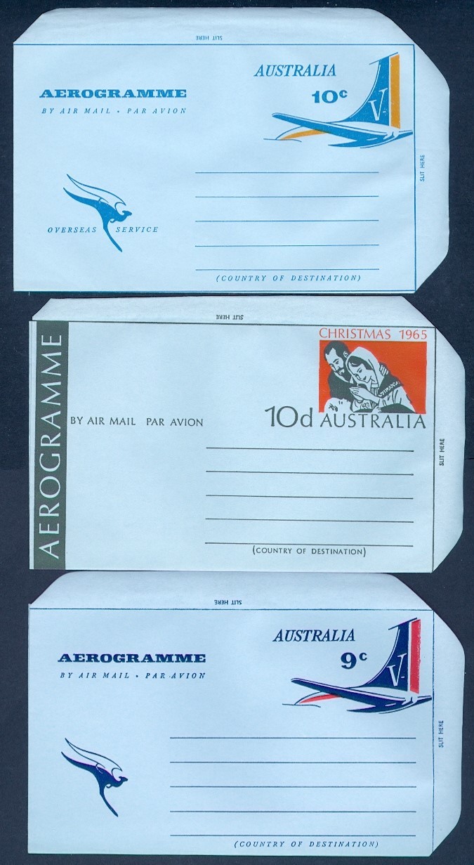 AUSTRALIA 7 DIFF 1960's AEROGRAMS MINT