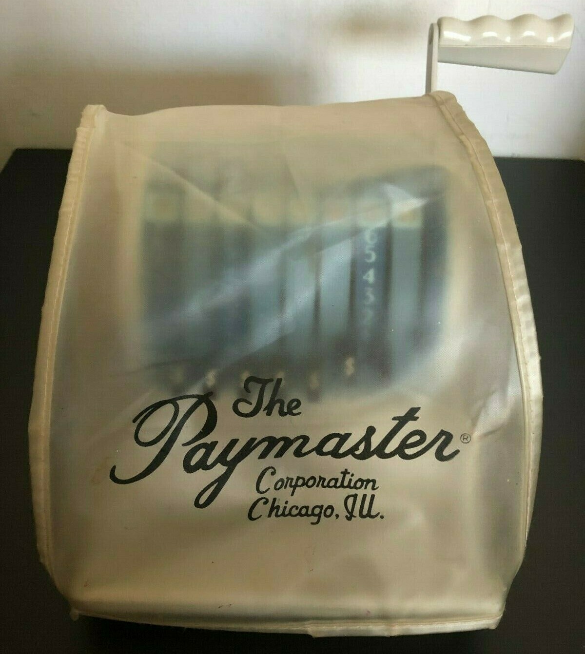 The Paymaster Adding Machine Series S-1000 VTG Chicago Illinois US Plastic Cover