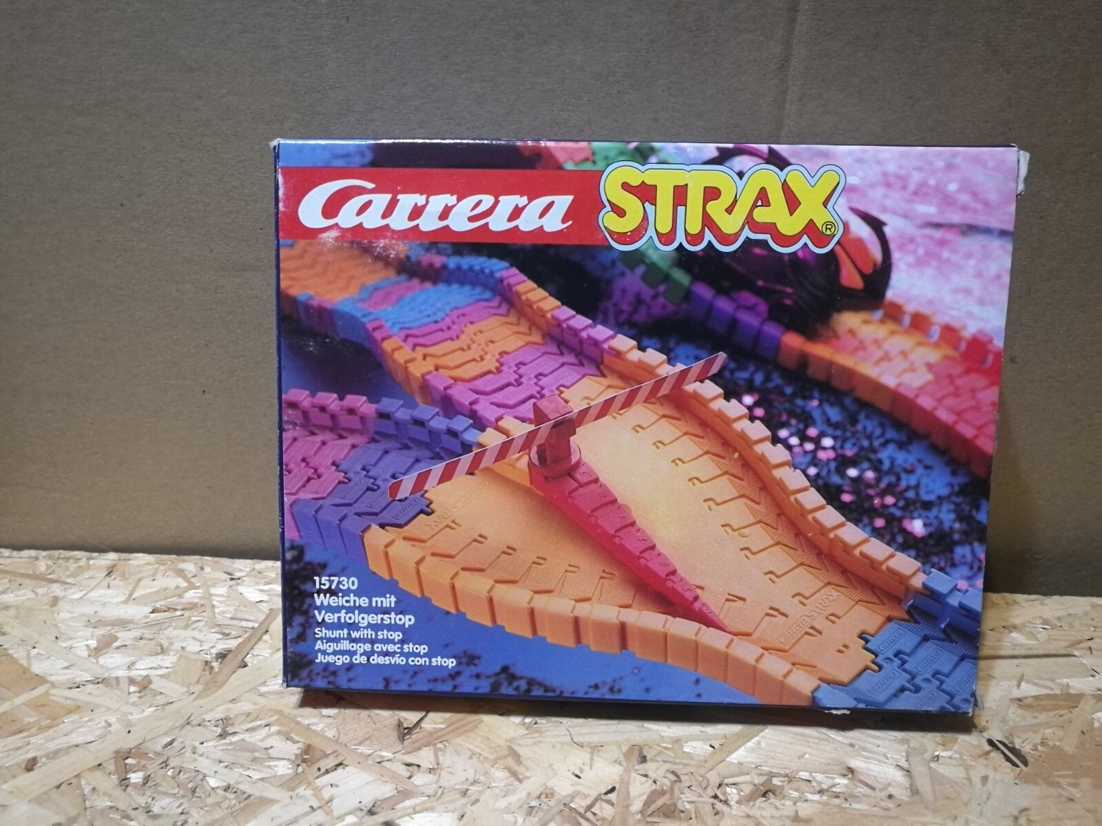 Vintage Carrera Strax Shunt With Stop 15730, 2 Orange Switch, Diverter, Junction