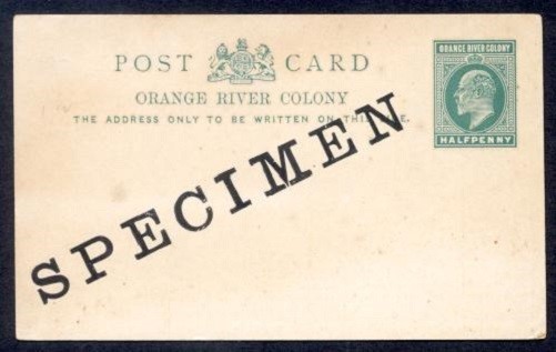 ORANGE RIVER COLONY H&G #35 ½D SPECIMEN OVERPRINT