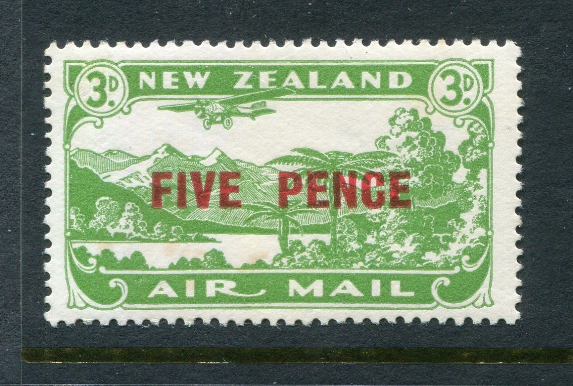 New Zealand #C4 Airplane Oveprint 5 P. [Mint Lightly Hinged]
